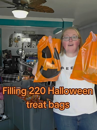Filling 220 Halloween Treat Bags for Kids