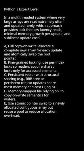 Lock-Free Low-Latency Reads and Updates in Persistent Vectors #programingtips #softwareengineering #