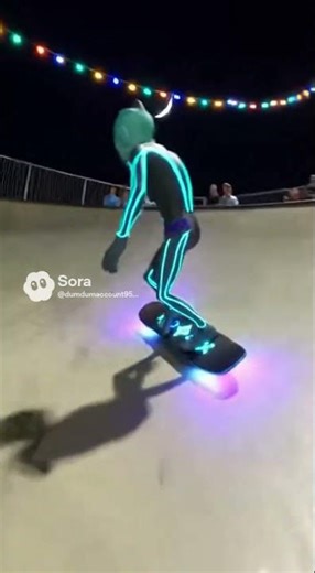 Alien shredding on a hoverboard