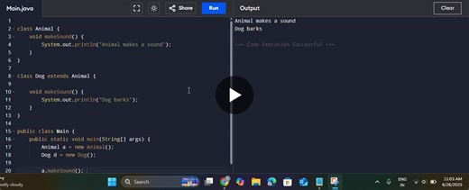 Java OOPs: Dog class inheritance and method overriding | ESTHERU RANI DASARI posted on the topic | LinkedIn
