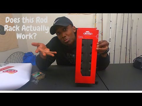 How to EASILY organize your Fishing Rods on a BUDGET - Berkeley Rod Rack Review,Unboxing and Setup!