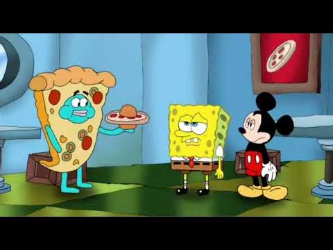 SpongeBob SquarePants - Pizza Patty Scene | SpongeBob and Mickey Mouse Get Fired