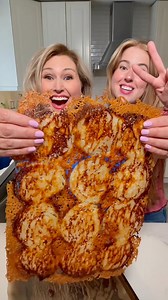 Onion Chips 🧅 Delish! Better Than Onion Rings..They are amazing!!! Inspo #HungryHappens Spread Parmesan Cheese on a baking sheet with parchment paper• lay down your sliced onions (we used a white onion) season the way you likeBake 400° for 18-20 min or until crispy. You can dip them but they are amazing just like this! We will definitely make them again! #easyrecipes #onion #hack #delicious | Mother Daughter Date