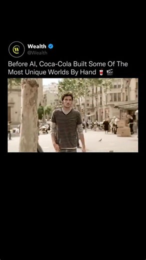 Wealth on Instagram: "Before algorithms decided what worked, brands relied entirely on imagination, craftsmanship, and human instinct to bring ideas to life. 🌍✨ This iconic Coca-Cola campaign wasn’t generated, optimized, or simulated. It was physically built, scene by scene, with real sets, mechanical systems, and hand-crafted motion that turned a single bottle into a living universe. Every moving part was intentional. The flying machines, rhythmic machinery, and slightly imperfect motion weren