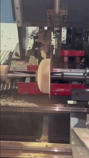 All in one CNC wood lathe with dual cutter automatic turning for wooden handles! #woodlathe #cnc