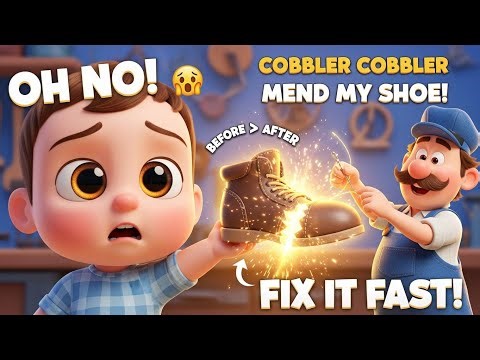 Cobbler Cobbler Mend My Shoe 👟 | Fun Nursery Rhyme for Kids | 3D Cartoon Song