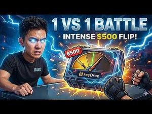 1 vs 1 KeyDrop Battle: The Most INTENSE $500 Flip! (Close Call)