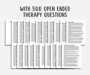 Open Ended Therapy Questions, Client Conversation Prompts, Mental Health Handout, Reflection Cards, Counseling Tool, Talk Therapy Printable - Etsy