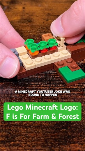 Lego Minecraft Logo: F is For Farm & Forest #lego #minecraft #legominecraft