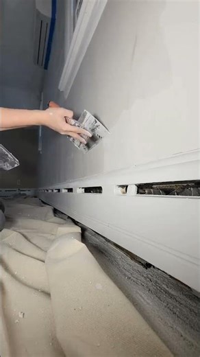 skim coating wall repair smooth #construction #homeimprovement #diy #shortvideo