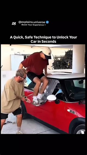 UniverseX on Instagram: "A quick, safe technique to unlock your car in seconds 🚗🔓 This method uses simple physics, not force No broken glass, no damaged door Designed for emergency situations only Professionals rely on precision and patience One small move makes a big difference Understanding the lock mechanism is key Rushing can cause costly damage Skill matters more than strength here Smart solutions always beat brute force"