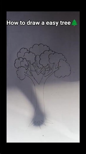 Simple Tree Drawing Step by Step | Pencil Sketch Art 🌲🌲🌲🌲🌲🌲