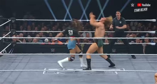 This is pretty cool. We don’t see much intergender wrestling moments in WWE.