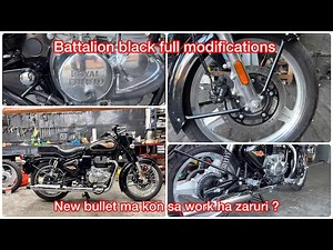 ￼ new bullet 2025 Battalion Black full modifications work ✨🌟🦅new vlog #royalenfield #rbwshop #vlogs