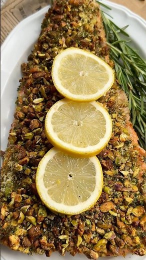 Zalm met pistachekorst