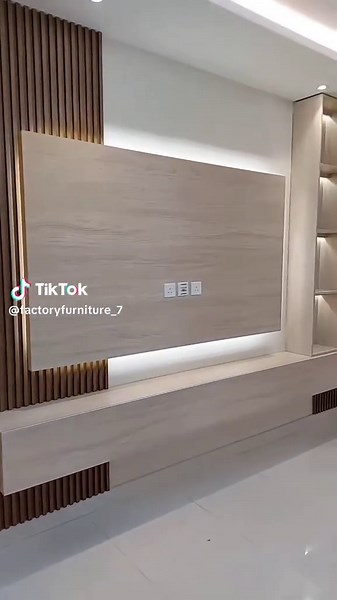 Modern Floating TV Stand and Wall Panels for Living Rooms