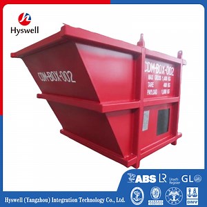 [Hot Item] Hyswell Dnv2.7-1 Standard 10FT 13FT 4cum 6.5m3 Dnv Offshore Waste Skips Boat Shape Waste Skip