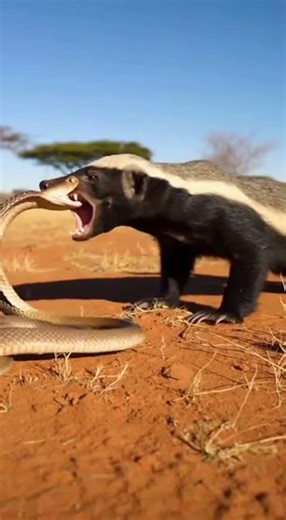Cobra vs Honey Badger – One of Nature’s Most Fearless Showdowns. #wildlife