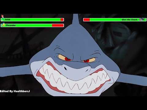 The Little Mermaid (1989) Sunken Ship Scene with healthbars
