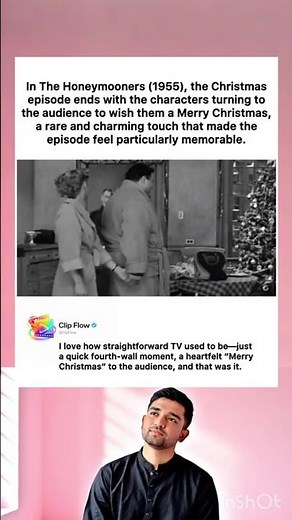 In The Honeymooners (1955), the Christmas episode ends with the characters turning