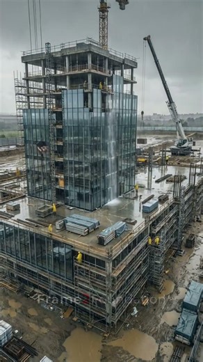 Rain Can’t Stop This Skyscraper Rise! 🌧️🏢