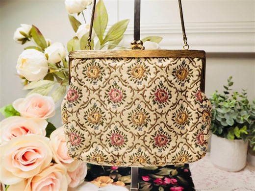 Vintage Christine Brocade Evening Bag West Germany Purse - Etsy