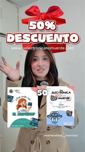 Esmeralda Martínez on Instagram: "Dos guías digitales pensadas para aprender electrónica y Arduino sin miedo y sin tecnicismos ⚡📘 Son 100% digitales, y las puedes usar en tablet o imprimirlas para tu mesa de trabajo. Aprende electrónica desde cero: identifica componentes, entiende esquemáticos y arma tus primeros circuitos sin miedo. Después da el salto a Arduino con proyectos paso a paso, desde lo básico hasta cosas mucho más divertidas 😌 Hoy tienen descuento especial por tiempo limitado. 💬 