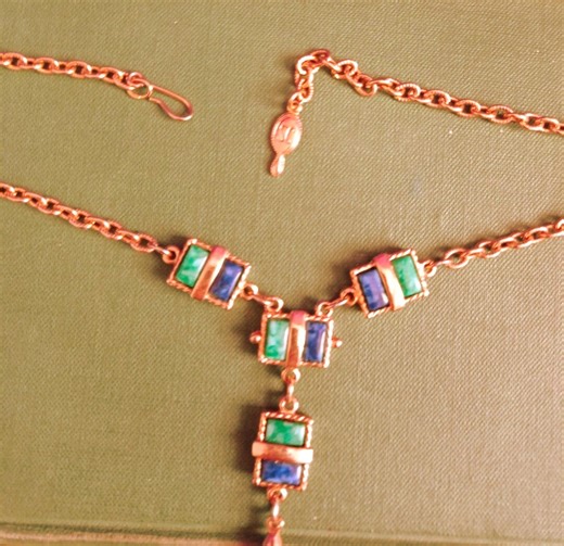 Sarah Coventry Necklace With Blue and Green Design. C1960s. Beautiful Vintage Keepsake - Etsy