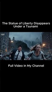 The Moment the Statue of Liberty DisappearsUnder a Tsunami 😱 #Shorts