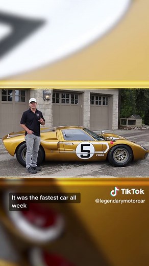 Just how fast was this 1966 GT40 MKII-B ? #gt40 #cartok #ford #gold #1966 #fordvsferrari #legendarymotorcar #vintagecar #fyp #dreamcargarage #oldschool #kenmiles #lemans