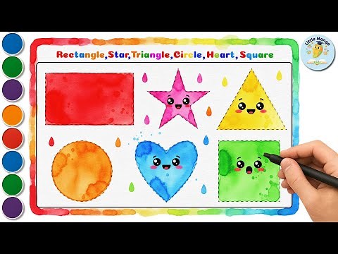 Learn Shapes for Kids | Rectangle, Star, Triangle, Circle, Heart, Square | Little Mango Kids