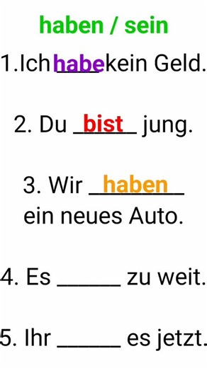 A1, A2, B1 - Learn German, #grammar, German grammar, #have #be #learnGerman #is #has