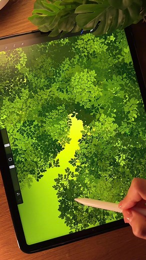 Easy Foliage Drawing with Procreate Forest Brushes