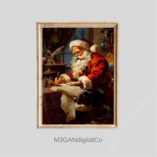 Vintage Santa Claus Oil Painting Wall Art,father Christmas Prints,rustic Holiday Decor, Nostalgic Xmas Printable Art, Santa Digital Download - Etsy