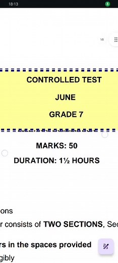 Grade 7 Geography Paper 1 Test June #grade7 #geography #revision #mapskills #fyp