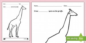 KS1 Giraffe Spots Counting and Colouring Sheet