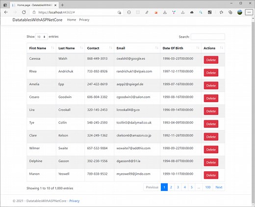 Datatables in ASP.NET Core Server-Side