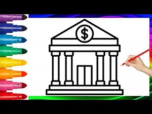 Bank Drawing || How To Draw A Bank Step by Step || Draw Bank