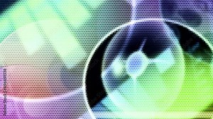 Computer generated animated moving motion background showing scientific biology atoms molecules particles genes DNA