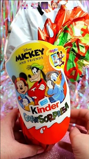 ASMR UNBOXING Disney Mickey Friends Mega Choc Egg Review❤️#shorts #asmr #disney #egg #trending #fyp