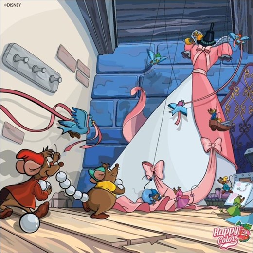 Happy Color Speedpaint: Cinderella (1950) making an ball gown scene #shorts