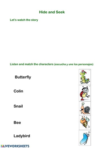 Hide and Seek worksheet