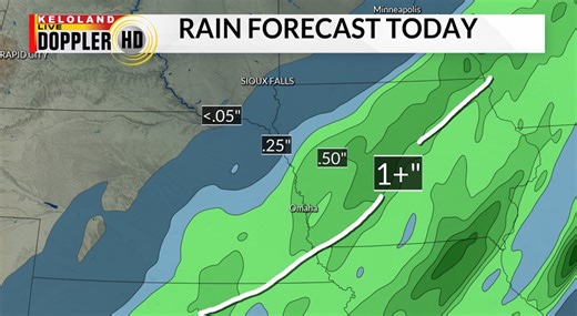 Wind, showers, and colder weather today in southeastern KELOLAND
