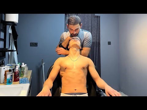 ASMR Body Massage and Skin Care for a Client with a Beautiful Body