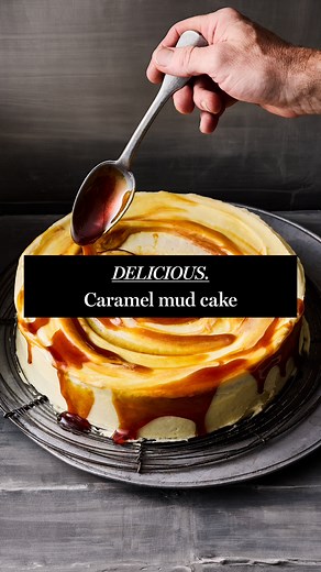 There's mud cake, and then there's this indulgent caramel mud cake. 🤤 It’s smothered in a decadent vanilla cream cheese icing and drizzled with a gooey caramel sauce. The best part? Swirling it all together! Perfect as a birthday cake (for all ages!) or an impressive afternoon tea treat, this delicious caramel mud cake recipe is worth keeping close. Get the full recipe in the comments ✨ #delicious #caramelmudcake #cakerecipe #dessertrecipe | delicious. Australia