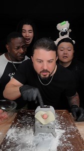 1.4M views · 7.7K reactions | Dumpling machine fail w/ Suzaki, Chef Andre Rush, Dread Yamada, & Pupu #satisfying #recipe #dumpling | Cooking With Kyle | Facebook