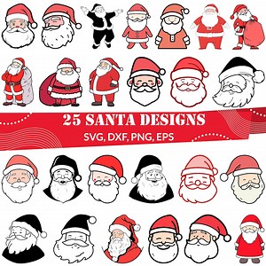 Santa SVG Bundle, Cute Santa Svg, Santa Claus Svg, Santa Dxf, Santa Png, Santa Vector, Santa Christmas Svg, Father Christmas Svg - Etsy UK