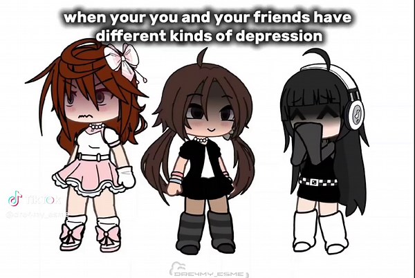 kinda cringy but idk I found it funny how different we are about this lol (I'm the one on the left btw ^^) @Daniella 🔵 @𝐀𝐑𝐋ꨄ #gacha #gachalife #trend #fyp #depression