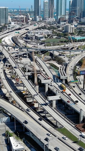 314K views · 2.4K reactions | Connecting Miami. Flyover of construction work along the I-395/SR 825/I-95 design-build project. #WalshAtWork #ArcherWestern #ArcherWesterndeMoya #miami #construction | The Walsh Group | Facebook