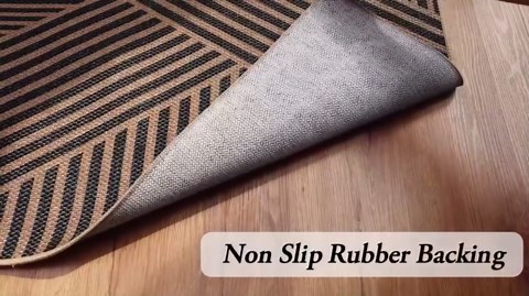 RUG ROBOT Modern Geometric 2'6''x8' Long Hallway Runner Rug, Washable Easy Jute Indoor Rug for Entryway Kitchen, Non Slip Farmhouse Carpet for Bedroom Porch Deck, Cross 2